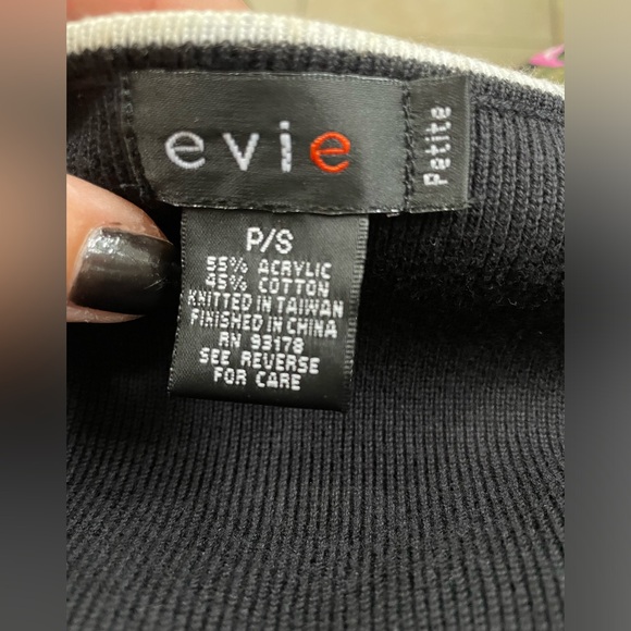 EVIE petite cardigan sweater black embroidered and tank top SIZE PS - Picture 14 of 17